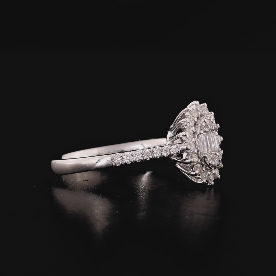0.44 Carat Baguette Diamond Ring