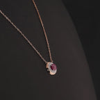 0.59 Karat Oval Yakut Pırlanta Kolye