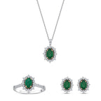 2.69 Karat Laranj Zümrüt Diamante Parure