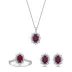 2.88 Karat Laranj Yakut Diamante Parure