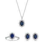 3.01 Karat Laranj Safir Diamante Parure