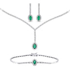 2.51 Karat Laranj Zümrüt Diamante Parure