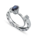 0.88 Karat Storks Classic Oval Kesim Doğal Safir ve Pırlantalı Yüzük