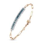 1.02 Karat Mavi Pırlantalı Deep Blue Baget Bileklik